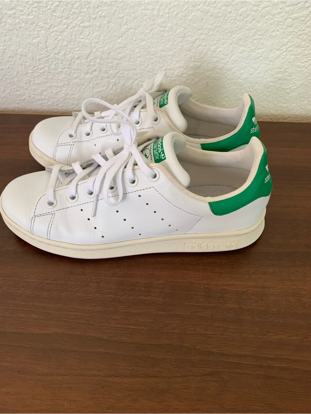 Adidas Stan Smith Women's White/Green Leather Low Top Lace-Up Sneaker Sz 6.5 - 7
